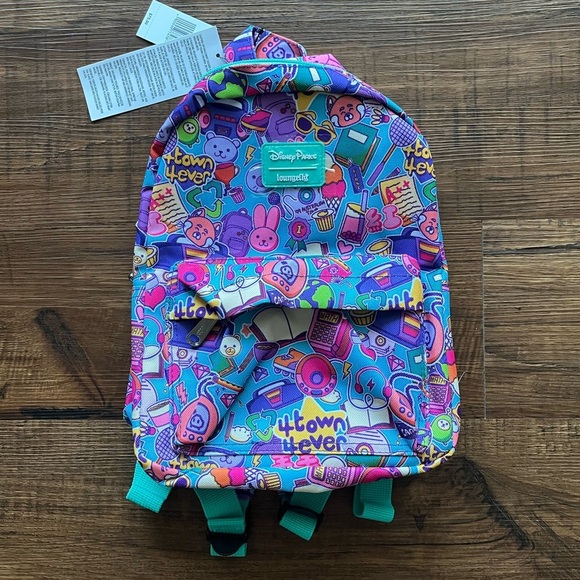 NWT Loungefly Disney Pixar Turning Red Panda Doodle Print Mini Backpack - Picture 2 of 5